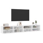 vidaXL Meubles TV muraux 2 Pièces blanc 100x30x30 cm bois d'ingénierie