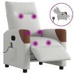 vidaXL Fauteuil de massage inclinable électrique gris nuage tissu