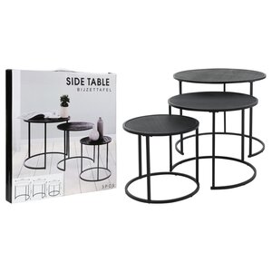 H&S Collection Ensemble de tables d'appoint 3 Pièces noir