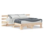 vidaXL Cadre de lit avec tiroir Marron 150 x 200 cm Bois massif en pin