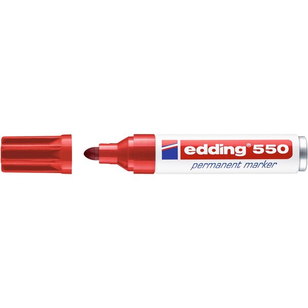 Marqueur Permanent 550 Rouge Corps Alu Pointe Large 3-4 mm EDDING
