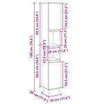vidaXL Armoire salle de bain chêne sonoma 30x30x190 cm