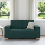 vidaXL Canapé 2 places Vert foncé 120 cm Tissu