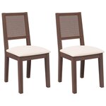 vidaXL Chaises à manger coussins 2 Pièces marron bois massif caoutchouc