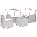 vidaXL Salon de jardin 6 Pièces avec coussins noir résine tressée