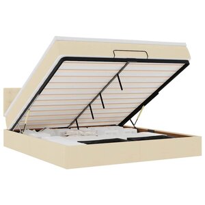 VidaXL Cadre de lit ottoman avec matelas crème 160x200 cm tissu