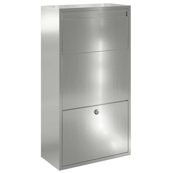 vidaXL Boîte de dépôt de colis avec porte Chrome 44 x 22 x 82 cm Acier