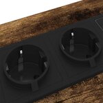 vidaXL Table de nuit avec station de chargement Chêne fumé