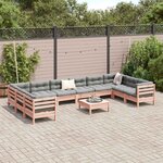 vidaXL Salon de jardin et coussins 11 Pièces bois massif sapin de douglas