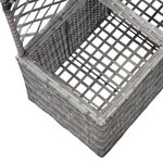 vidaXL Lit surélevé en treillis 2 pots 58x30x107cm Résine tressée Gris