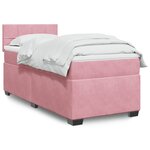 vidaXL Sommier à lattes de lit avec matelas Rose 90x200 cm Velours
