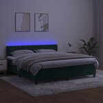 vidaXL Sommier à lattes de lit avec matelas LED Vert foncé 180x200 cm
