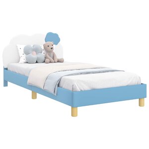 vidaXL Cadre de lit pour enfants avec tête de lit Bleu 80 x 200 cm PU