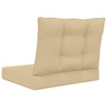 vidaXL Coussin de canapé d'extérieur 2 Pièces Beige Polyester