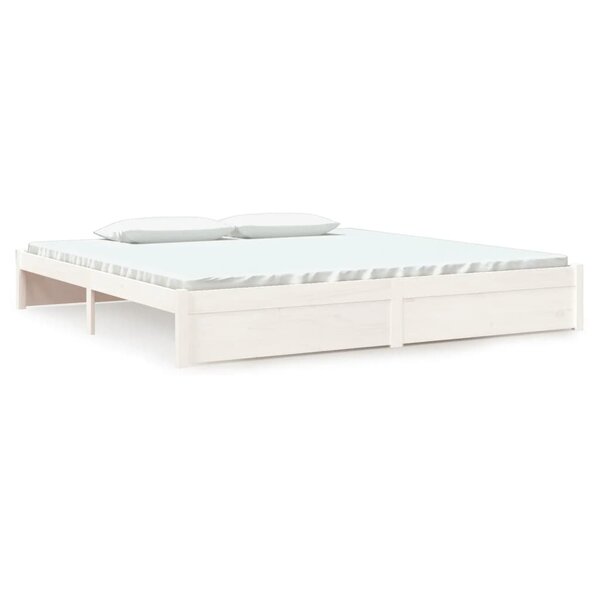 vidaXL Cadre de lit sans matelas blanc bois massif 200x200 cm
