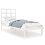vidaXL Cadre de lit sans matelas blanc 90x190 cm bois massif