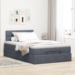 vidaXL Lit ottoman avec matelas gris foncé 120x190 cm velours