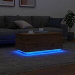 vidaXL Table basse avec lumières LED chêne artisanal 90x50x40 cm