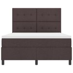 vidaXL Lit à ressort avec matelas marron foncé 140x190 cm tissu