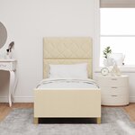Lit vidaXL Crème 90x190 cm en tissu