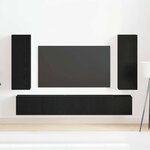 vidaXL Ensemble TV mural en chêne noir en 5 pièces
