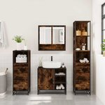vidaXL Ensemble meubles salle de bain 4 Pièces chêne fumé bois ingénierie