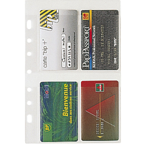 Recharge accessoire Exatime 21 Pochettes porte-cartes 4+1 avec zip EXACOMPTA