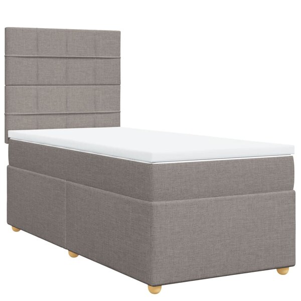 vidaXL Sommier à lattes de lit avec matelas Taupe 80x200 cm Tissu