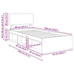vidaXL Cadre de lit avec tête de lit Sonoma 90 x 190 cm Pin massif