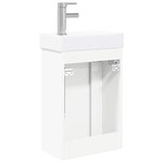 vidaXL Meuble de salle de bain avec robinet Blanc 40 5 x 22 5 x 62 cm