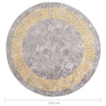 Vidaxl tapis lavable antidérapant φ120 cm gris