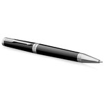 Stylo bille PARKER INGENUITY  Noir  Finition chromée  recharge encre noire pointe moyenne  coffret cadeau