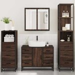 vidaXL Ensemble de meubles de salle de bain 4 Pièces chêne marron