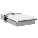 vidaXL Cadre de lit avec tiroirs sans matelas gris béton 90x190 cm