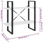 vidaXL Bibliothèque à 2 niveaux Blanc 80x30x70 cm bois d'ingénierie