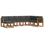 vidaXL Ensemble de canapés d'extérieur 8 pc Naturel et Anthracite