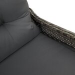 Fauteuil relax vidaXL avec coussin en poly rattan gris