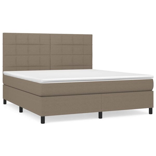 vidaXL Sommier à lattes de lit avec matelas Taupe 160x200 cm Tissu
