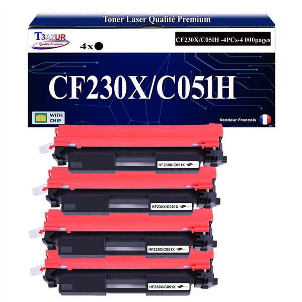 T3AZUR -4x Toners compatibles avec Canon 051H (2169C002) pour Canon i-Sensys LBP162dw  MF264dw  MF267dw  MF269dw  LBP160