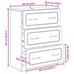 vidaXL Armoire à tiroirs Blanc brillant 66 x 34 5 x 87 cm