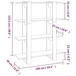 vidaXL Bibliothèque/Séparateur de pièce Blanc 100x30x123 5 cm