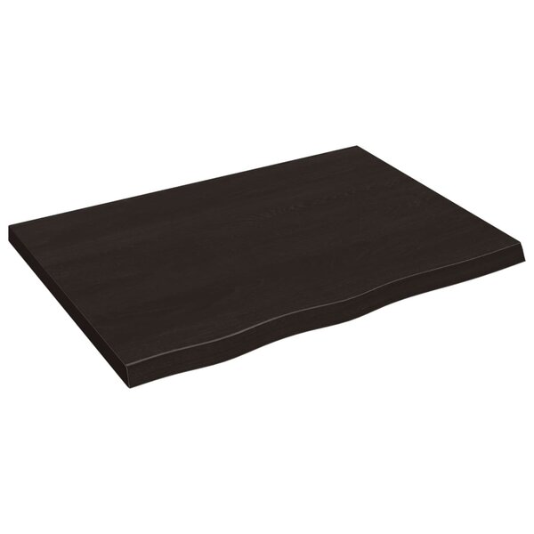 vidaXL Dessus de table marron foncé bois chêne massif traité