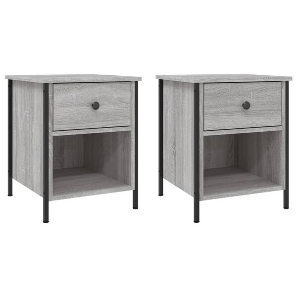 vidaXL Tables de chevet 2 Pièces sonoma gris 40x42x50cm bois d'ingénierie
