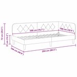 vidaXL Cadre de lit d'angle Vert foncé 100 x 200 cm tissu