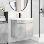 vidaXL Meuble de salle de bain avec robinet Gris béton
