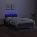 vidaXL Sommier à lattes de lit matelas LED gris foncé 120x190 cm tissu