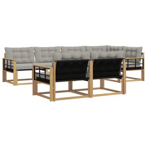 vidaXL Ensemble de canapés d'extérieur 7 Pièces Blanc et gris clair