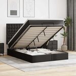VidaXL Cadre de lit ottoman avec matelas noir 140x200 cm similicuir