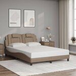 VidaXL Cadre de lit sans matelas cappuccino 140x200 cm similicuir