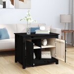 vidaXL Table basse Noir 71x49x55 cm Bois massif de pin